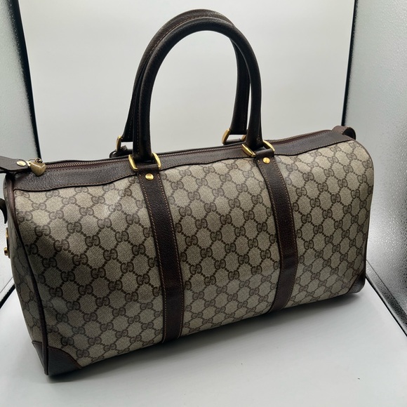 Gucci Beige and Brown Signature Duffel Bag - Picture 1 of 14